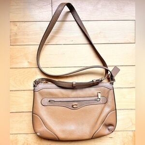 Coach Ivie Messenger Tan Brown Leather Crossbody Bag